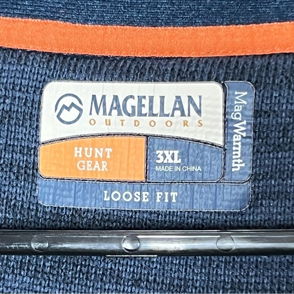 Magellan Mens Mag Warmth Hunt Gear Sweater Size 3XL Blue 1/4 Snap Sweatshirt - Picture 3 of 12